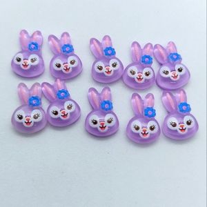 10 Mini Little Purple Bunny Hello Kitty Nail Charm